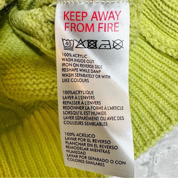 iets frans Cable Knit Sweater Vest size Small Y2K fitted Chartreuse Green - Picture 7 of 8